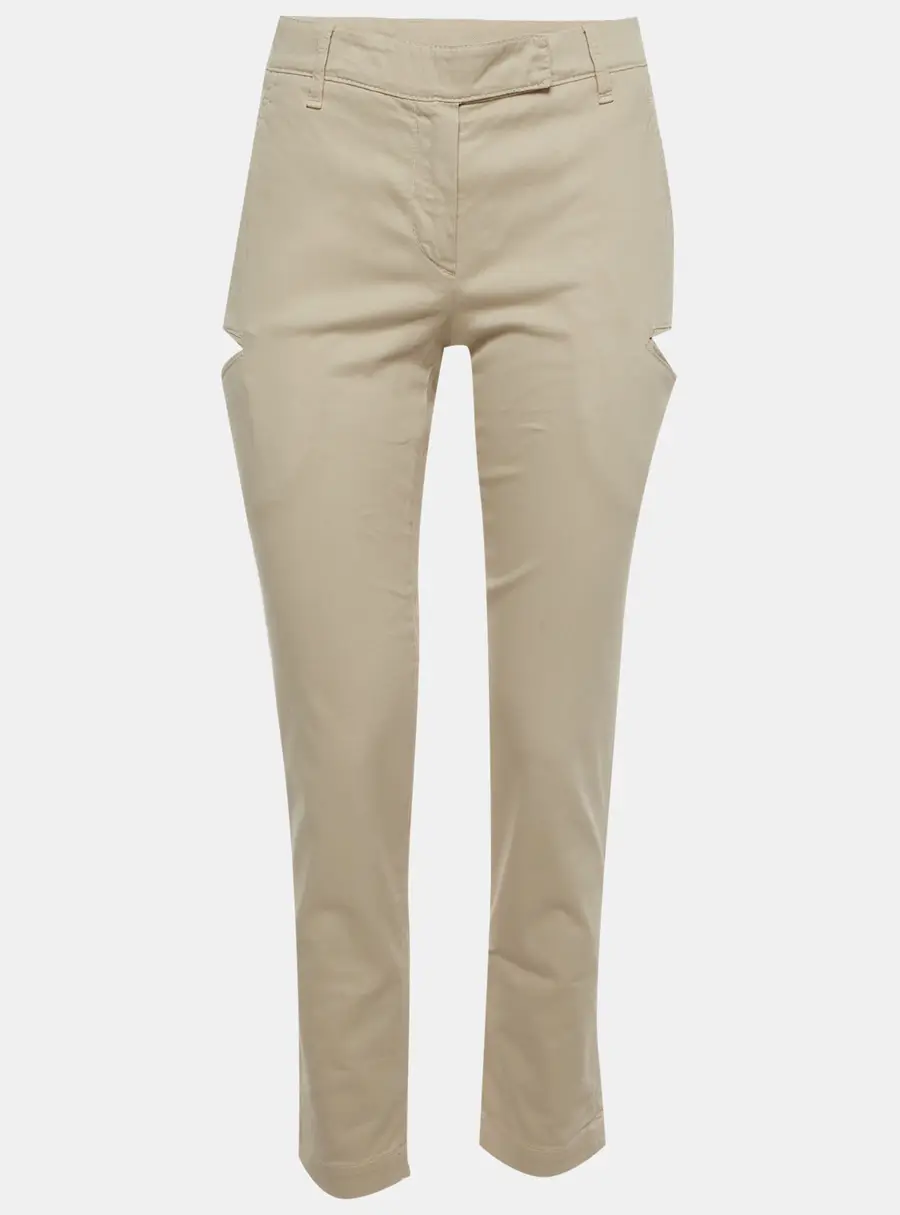 Brunello Cucinelli Beige Gabardine Straight Fit Trousers S