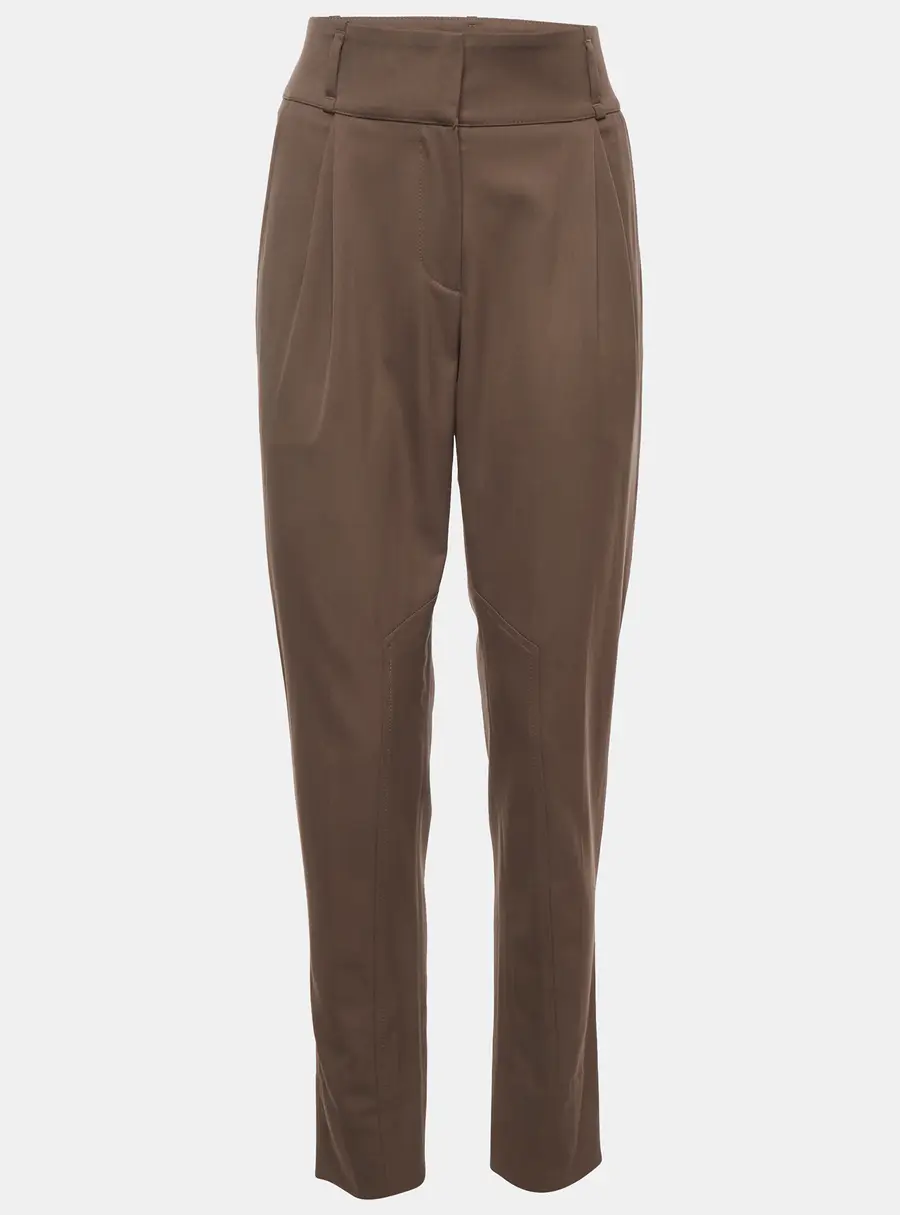 Brunello Cucinelli Brown Wool Blend Pleated Trousers M