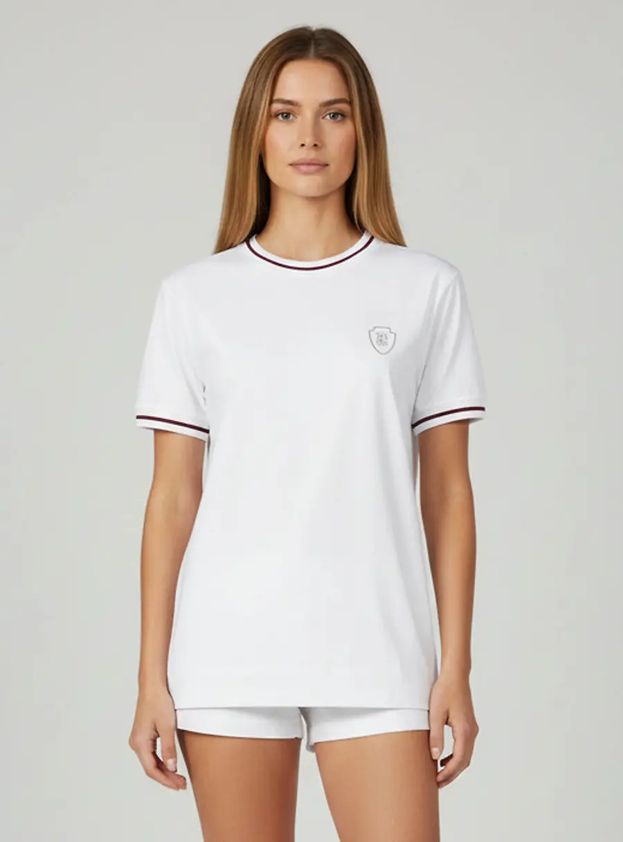 Brunello Cucinelli White Logo Emblem Jersey Crewneck T-Shirt L