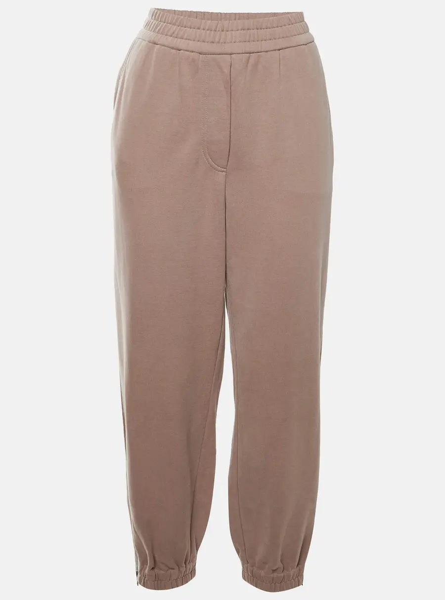 Brunello Cucinelli Beige Monoli Detail Jersey Relaxed Fit Sweatpants M