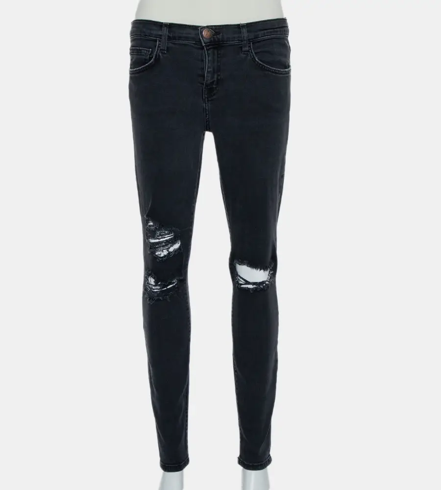 Current Elliot Black Denim Destroyed Stilletto Jeans M