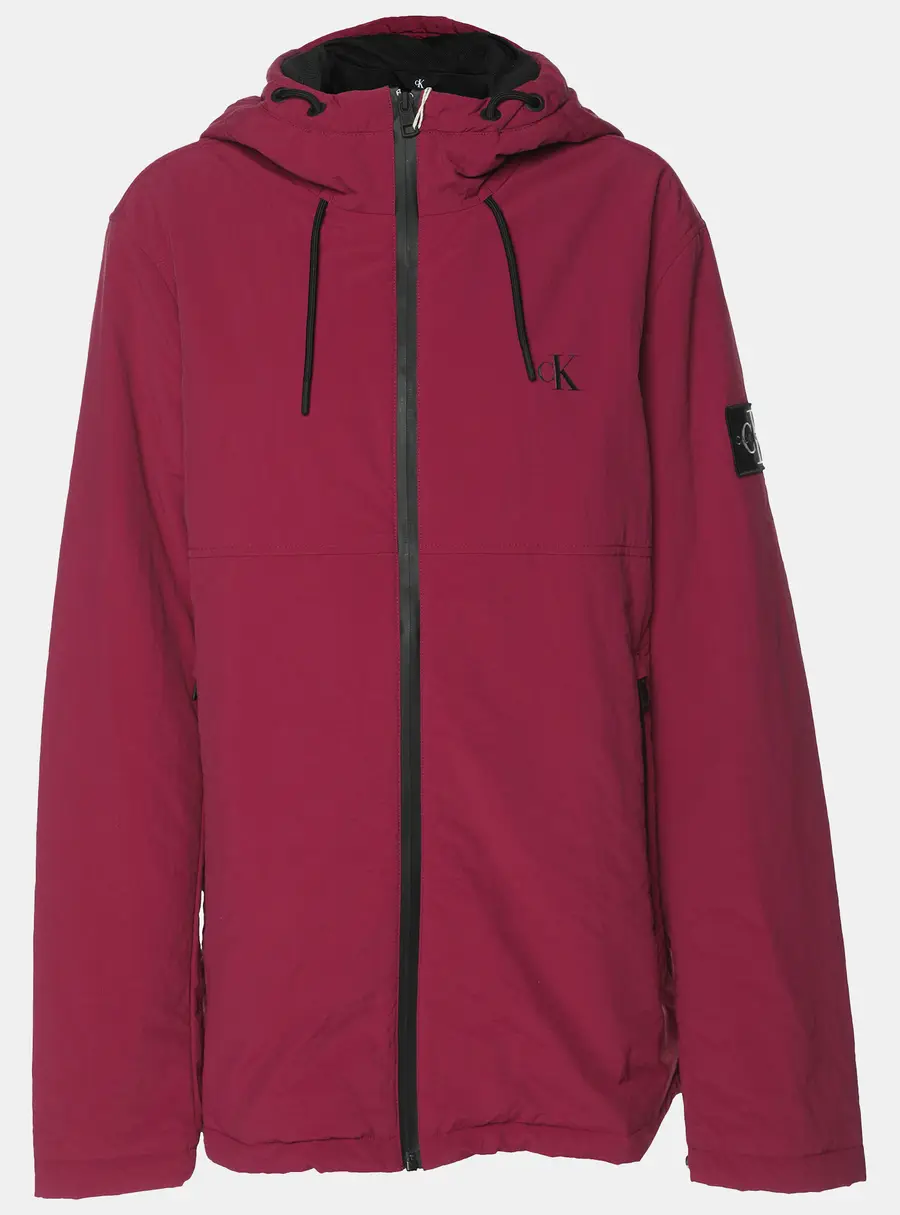 Calvin Klein Magenta Nylon Hoodie Jacket L