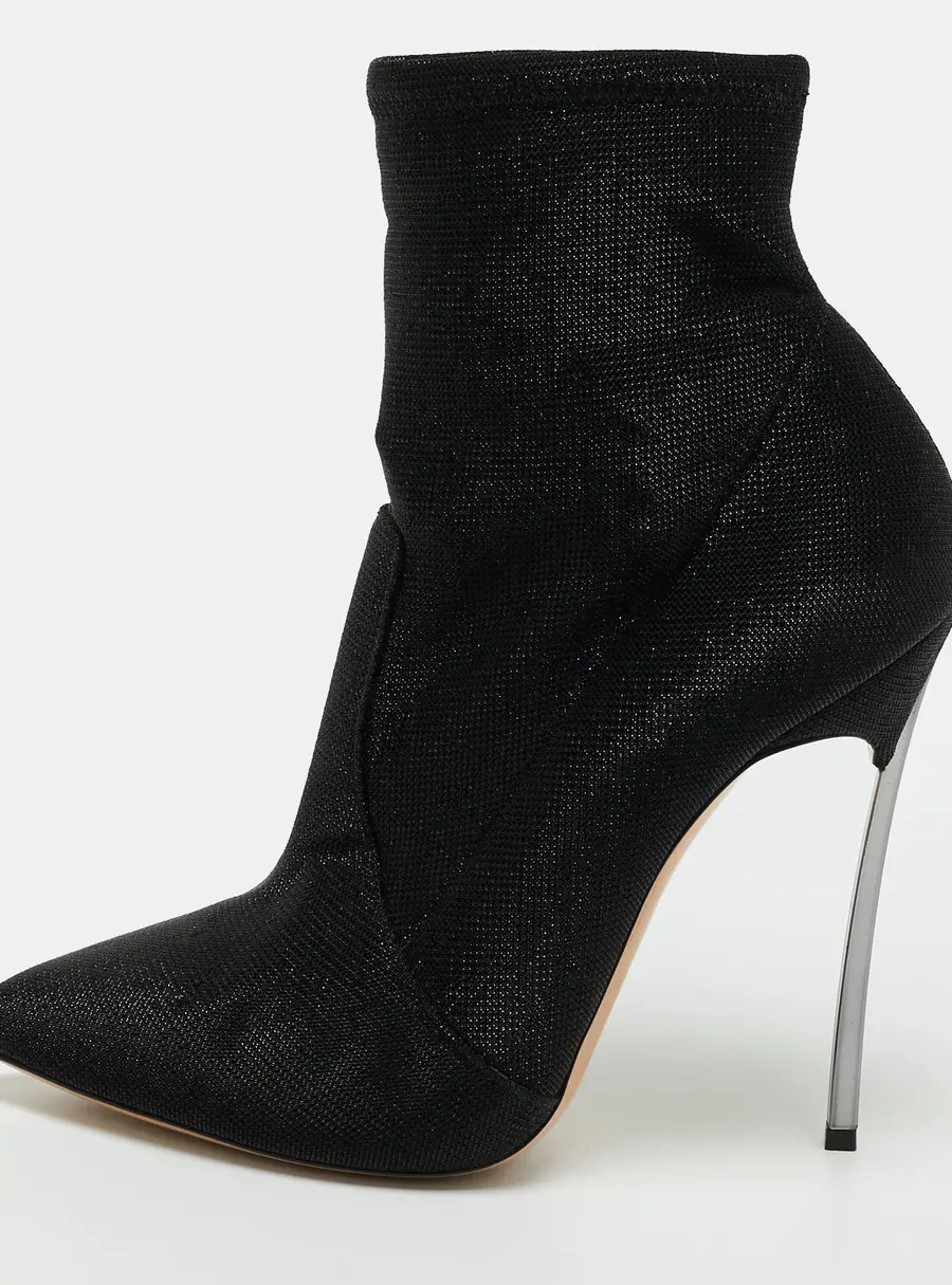 Casadei Blade Size 39 Black Stretch Fabric Boots