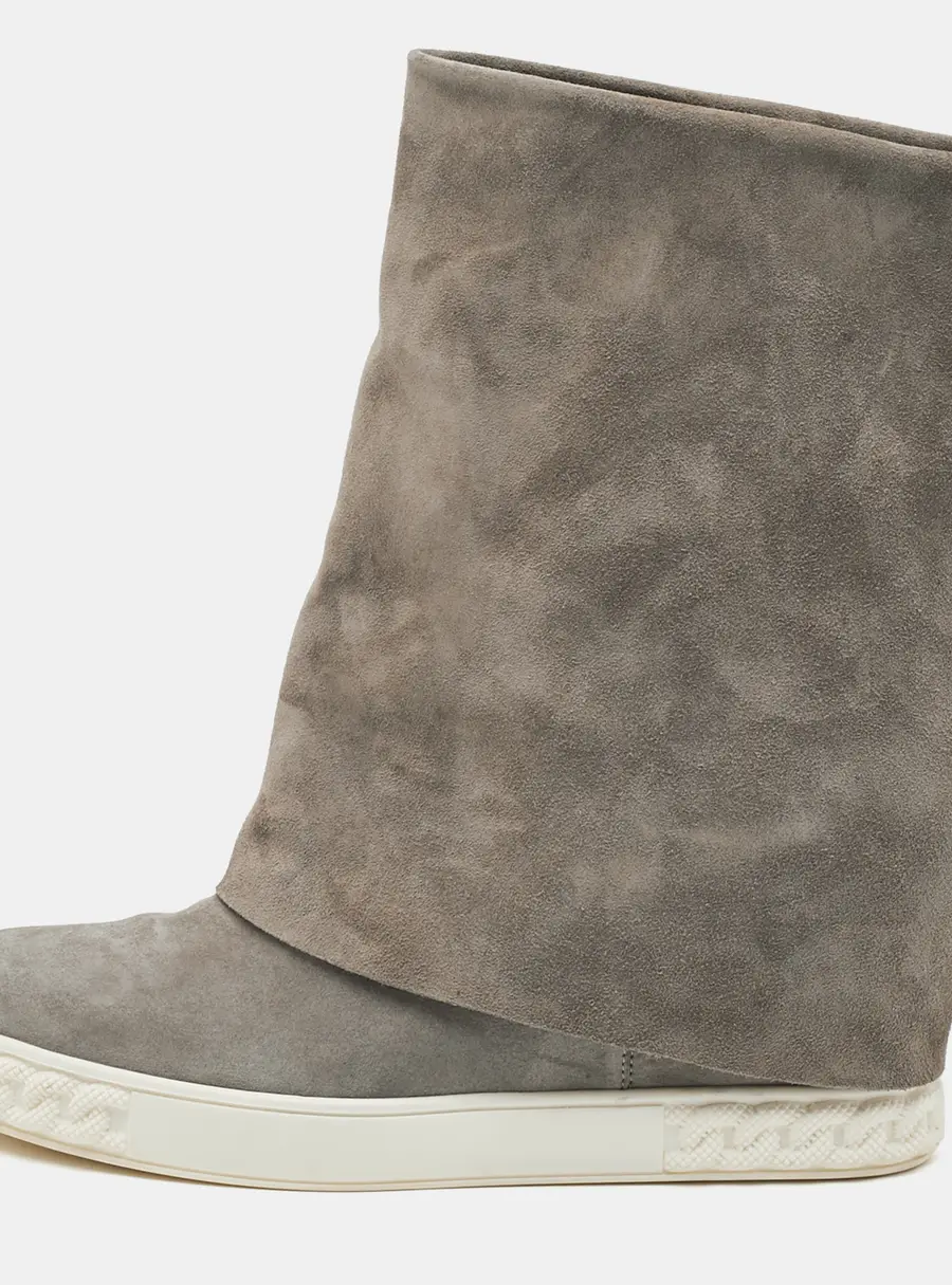Casadei Size 41 Grey Suede Wedge Sneakers