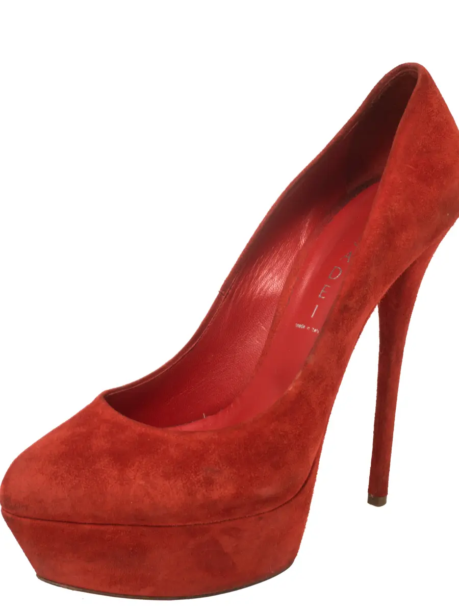 Casadei Red Suede Platform Pumps Size 40