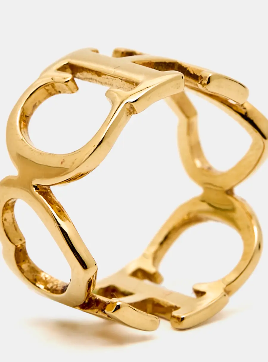 Carolina Herrera CH Gold Tone Ring Sizr 55