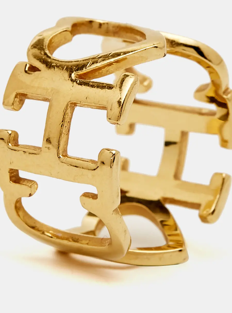 Carolina Herrera Gold Tone  Ring Size 53
