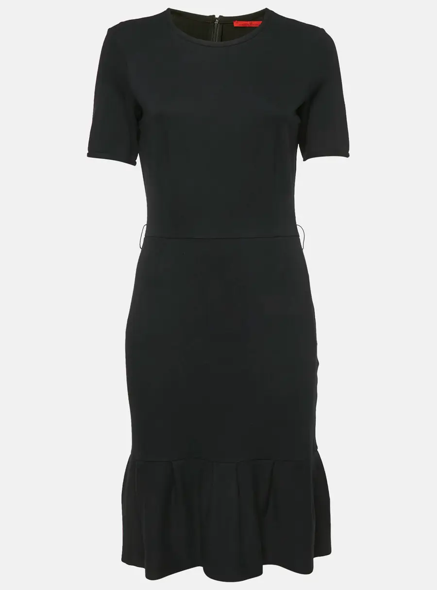 Carolina Herrera Black Jersey Flared Short Dress XS