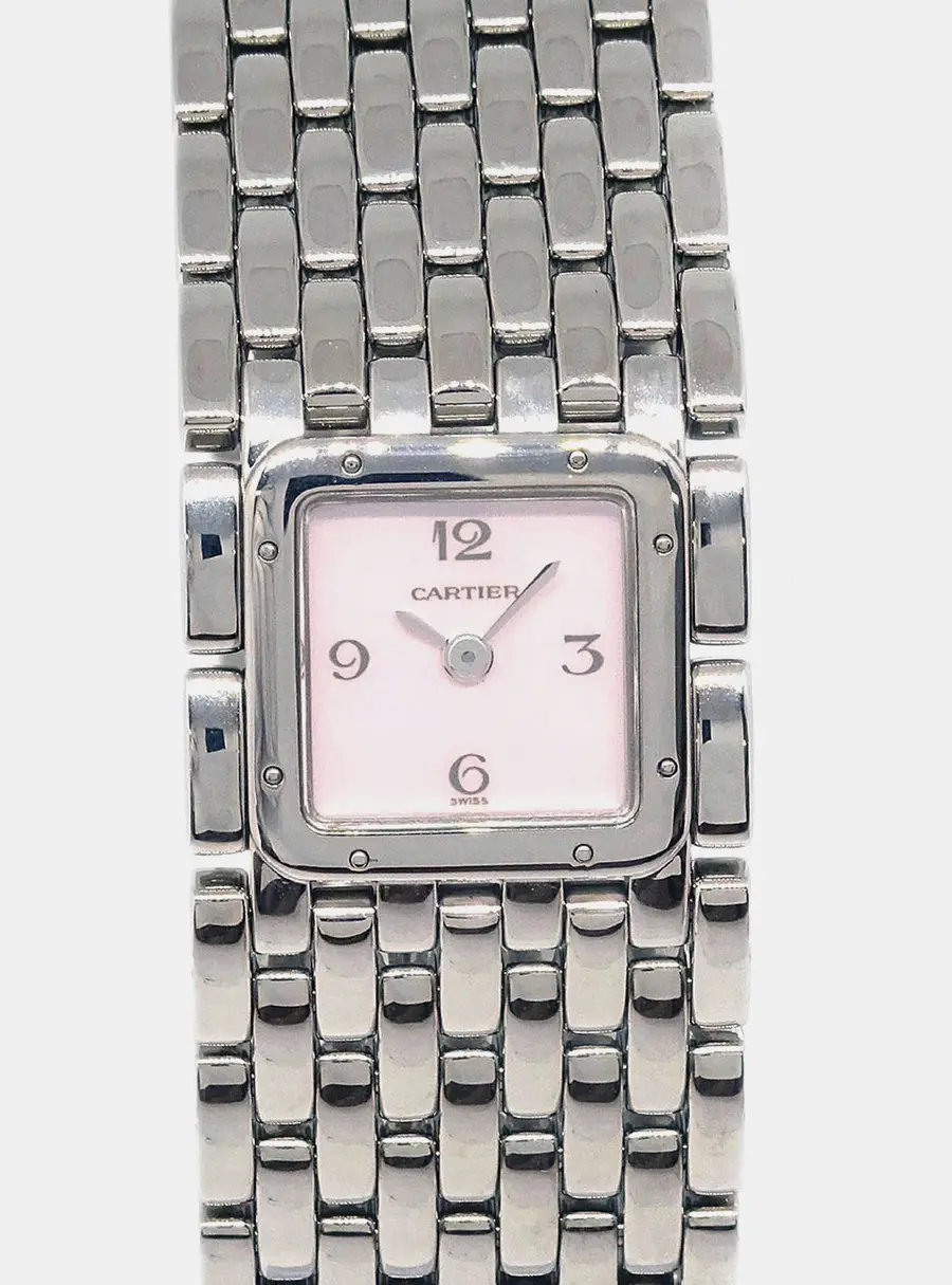 Cartier Panthere Ruban 2420 Quartz MOP Stainless Steel Women's Wristwatch 22 mm