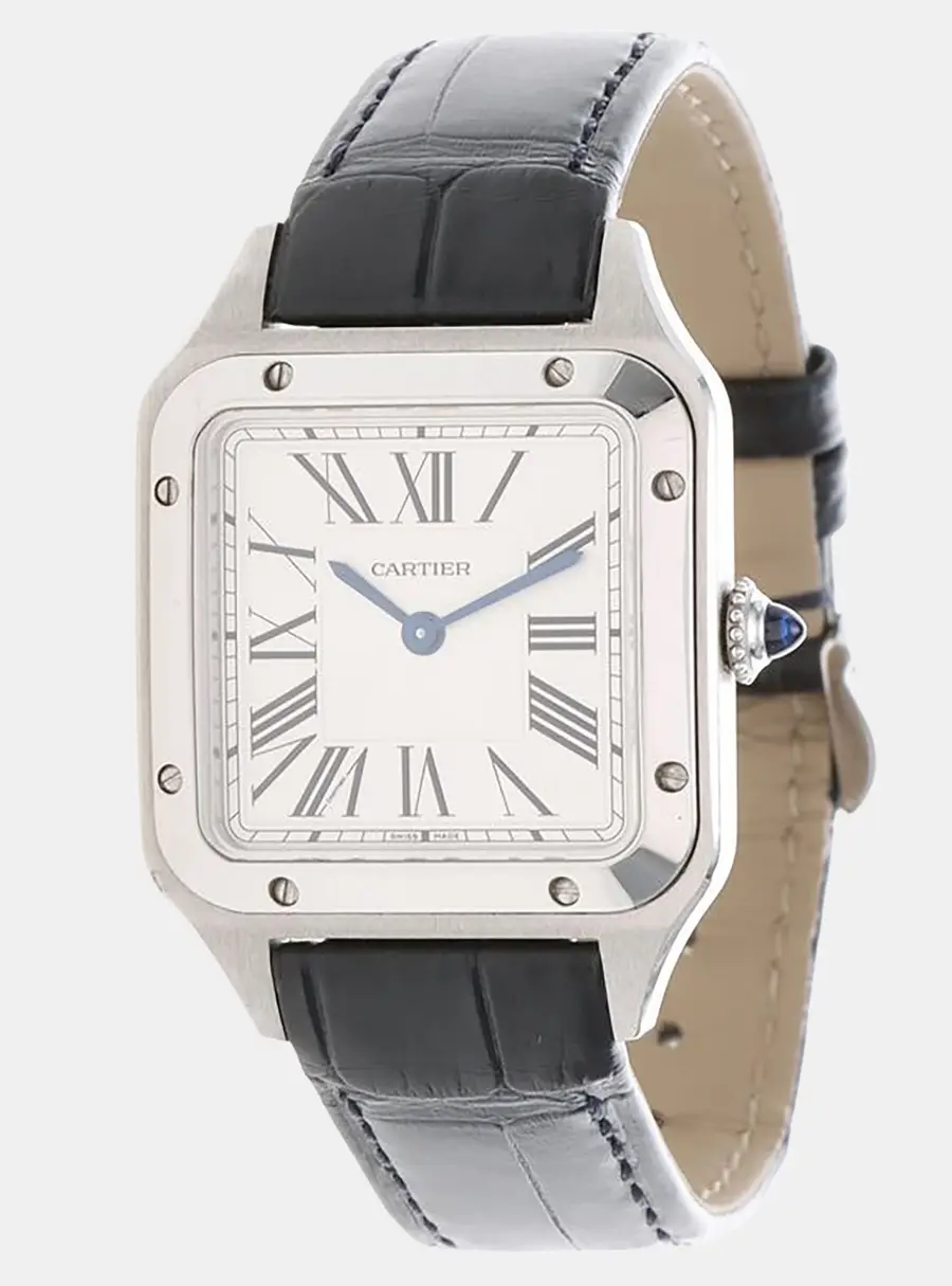 Cartier Santos Dumont WSSA0023 White Stainless Steel Quartz Women Wristwatch 38mm