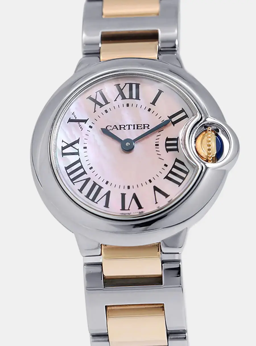 Cartier Ballon Bleu W6920034 Pink 18K Rose Gold, Stainless Steel Quartz Women's Wristwatch 28mm