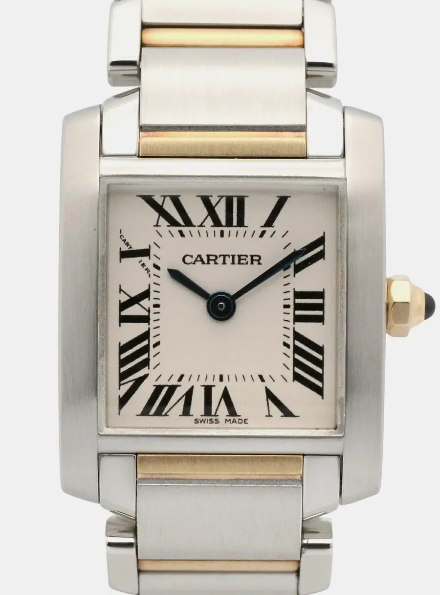 Cartier Tank Francaise W51007Q4 White 18K Yellow Gold, Stainless Steel Quartz Women's Watches 25x20mm