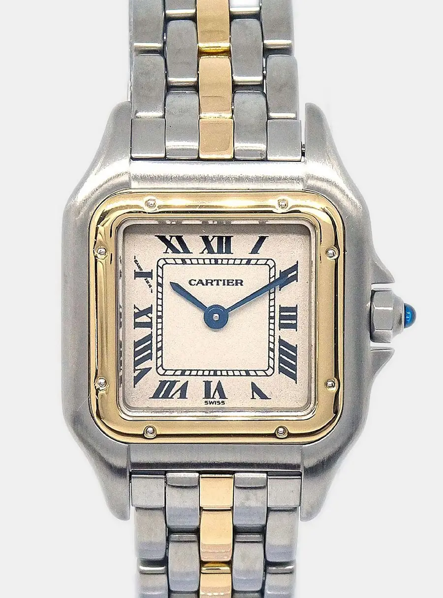 Cartier Panthere de Cartier 1120 Silver Stainless Steel 18k Yellow Gold Quartz Women's Wristwatch 22mm