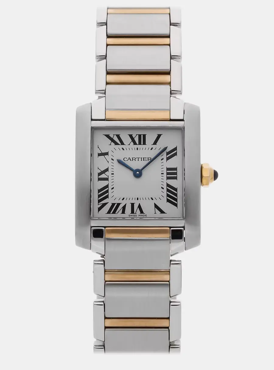 Cartier Tank Francaise W51006Q4 White 18K Yellow Gold, Stainless Steel Quartz Women's Watches 22 mm