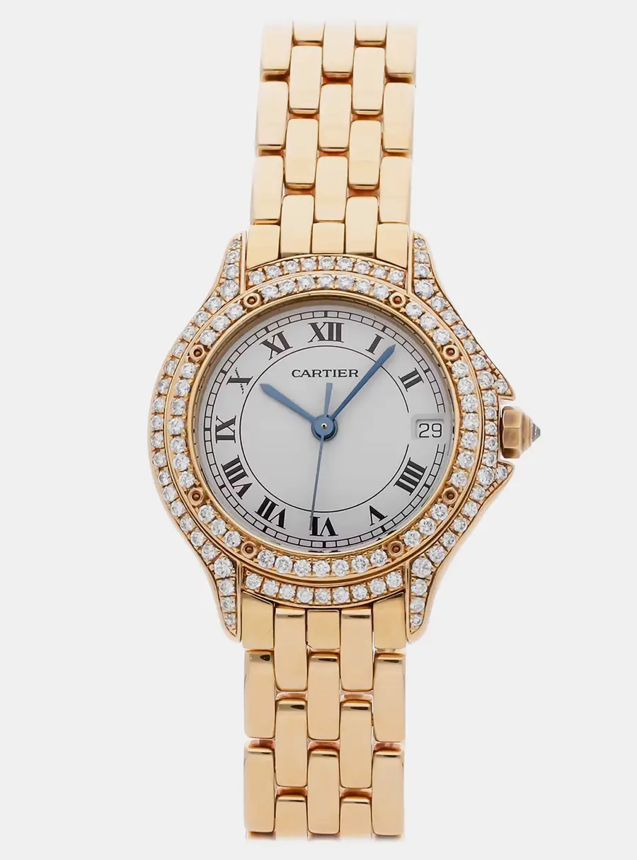 Cartier Panthere Cougar WF8003B9 silver yellow gold Quartz Women's Wristwatch 27 mm