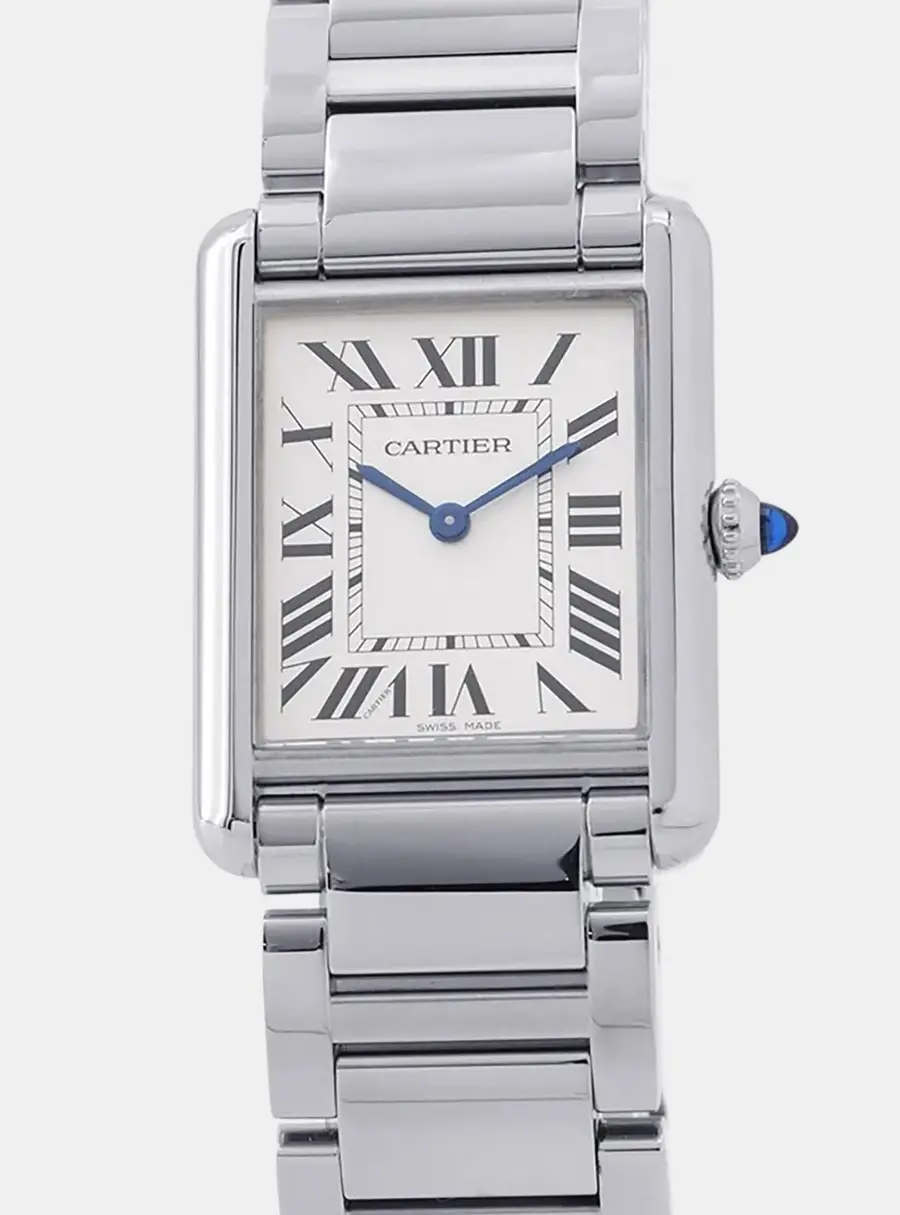 Cartier Tank Must WSTA0052 Silver Stainless Steel Quartz Women's Watches 25.5 mm