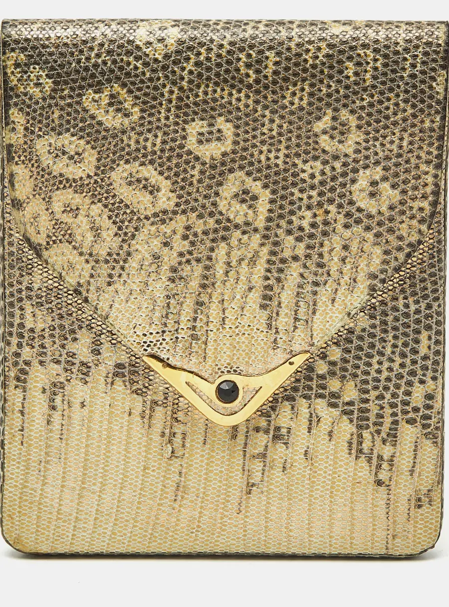 Cartier Cigarette Case Cream/Gold Lizard
