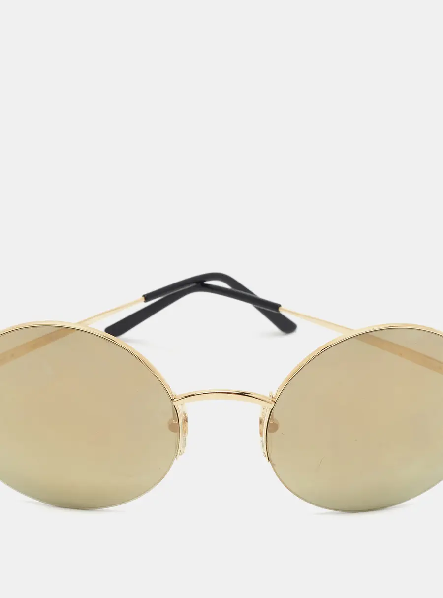 Cartier Gold Mirrored CT0022S Panthere De Cartier Round Sunglasses