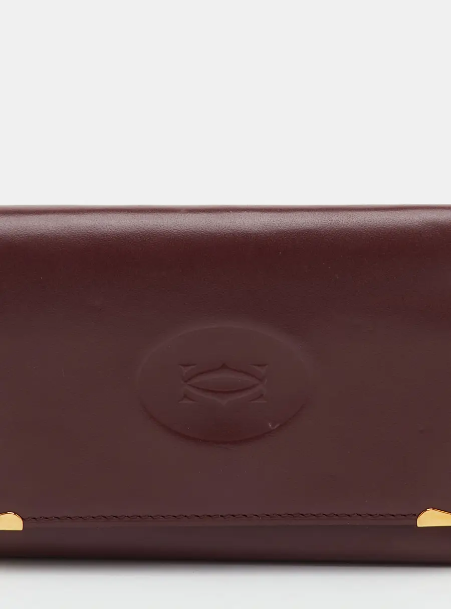 Cartier Burgundy Leather Must de Cartier Key Holder