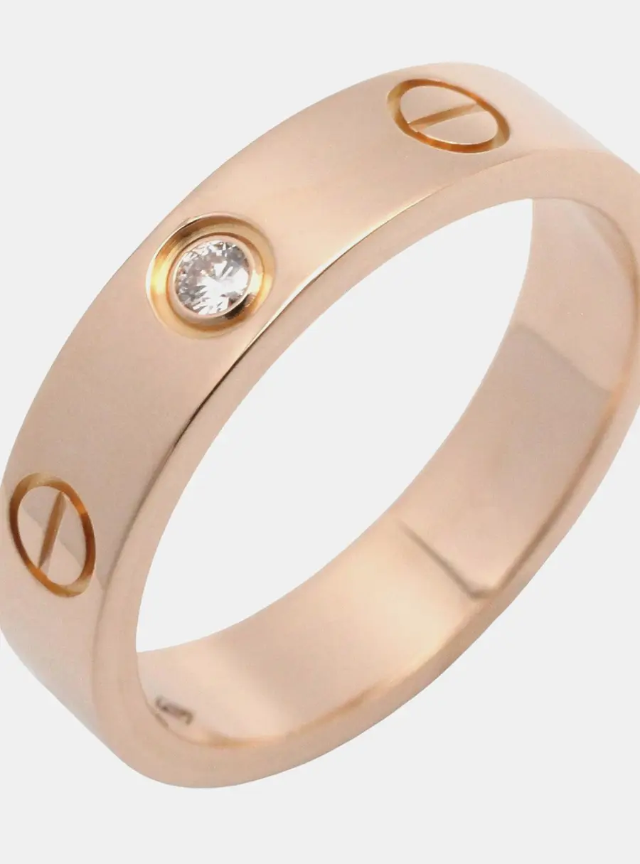 Cartier Love 18k Rose Gold Diamond Ring EU 49