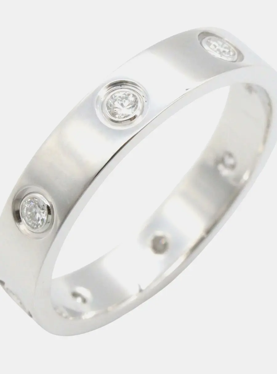 Cartier Love 18K White Gold, Diamond Ring EU 55
