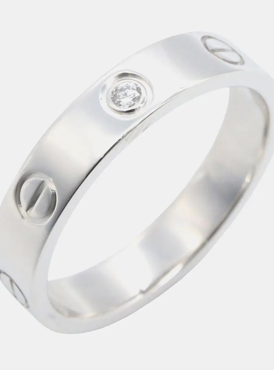 Cartier Love 18K White Gold Diamond Ring EU 54