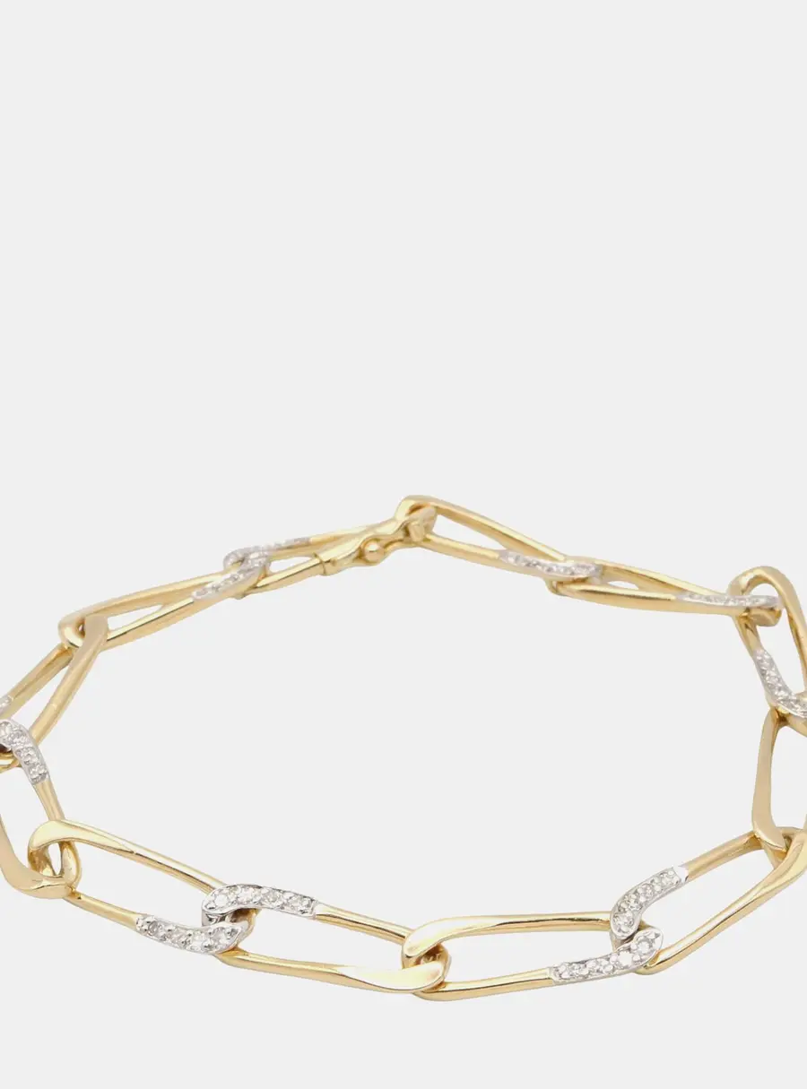 Cartier Chain 18k Yellow Gold Diamond Bracelet