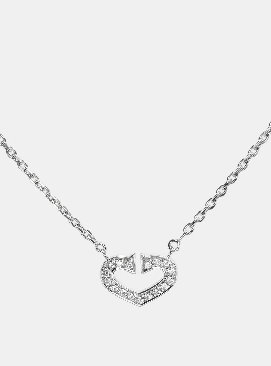 Cartier C de Cartier Heart 18k White Gold Necklace