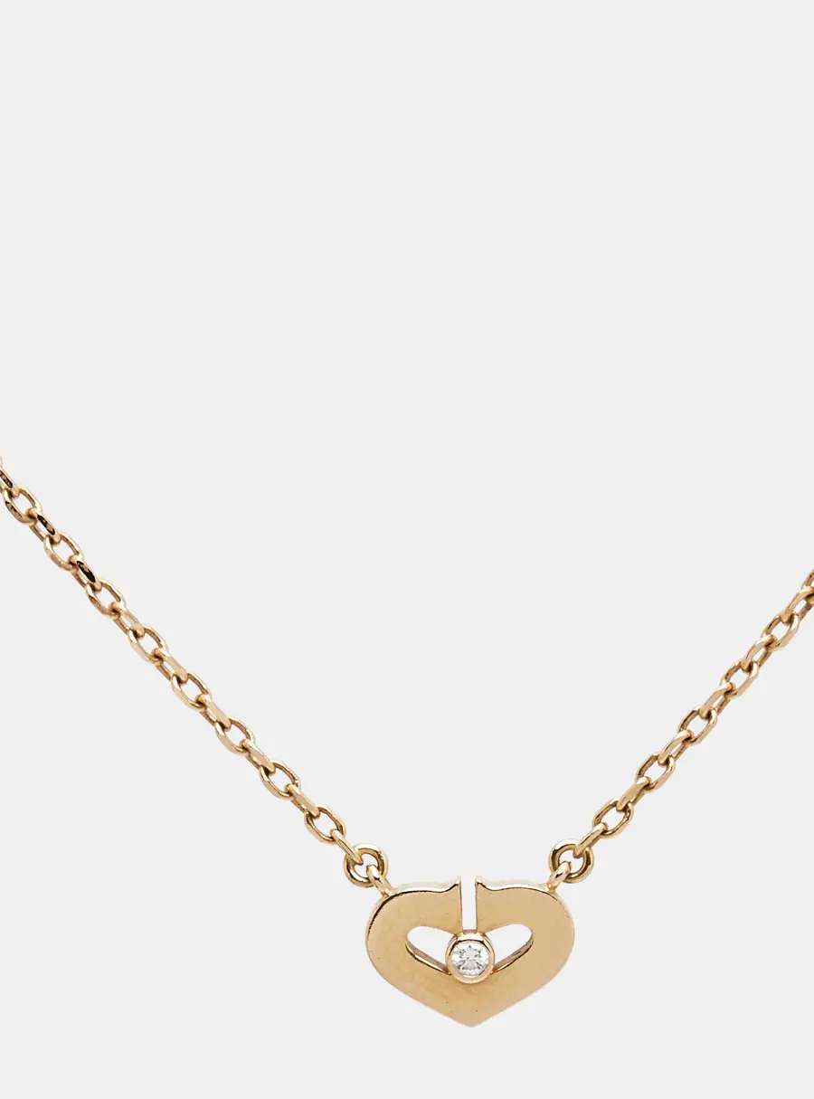 Cartier Heart C de Cartier Diamond 18k Rose Gold Necklace