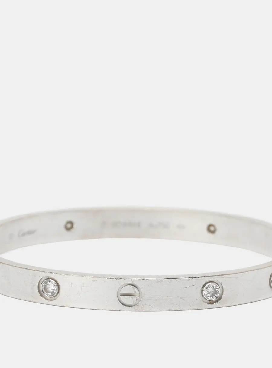 Cartier Love 4 Diamonds White Gold Bracelet 16 CM