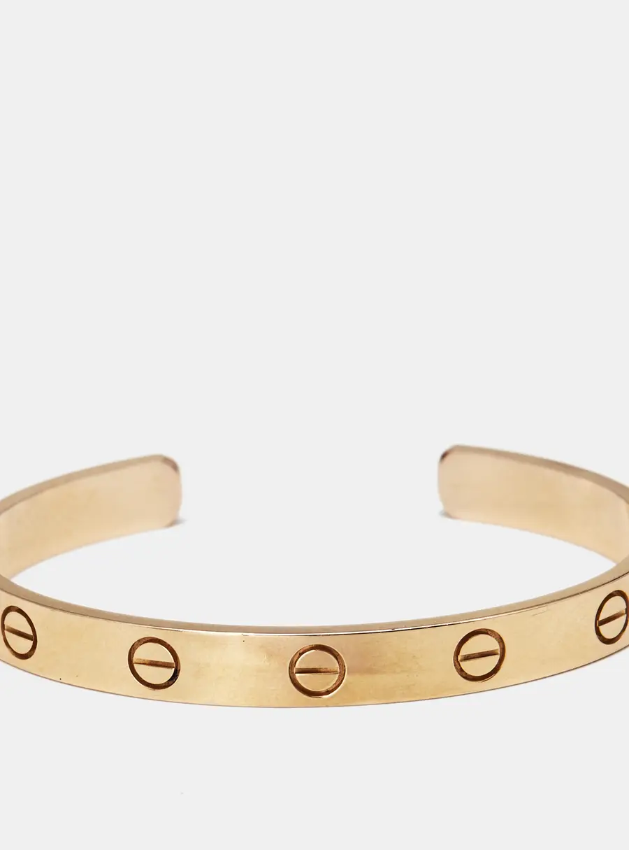 Cartier Love 18k Rose Gold Open Cuff Bracelet 16