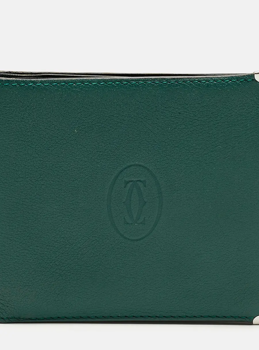 Cartier Must de Cartier Green Leather Bifold Wallet