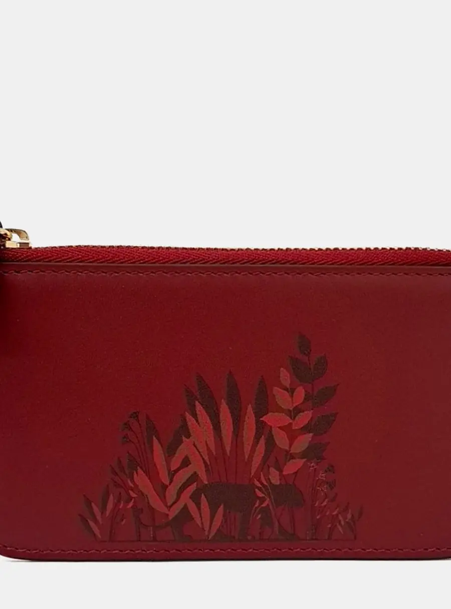 Cartier Panther Red Leather Card Holder Bag