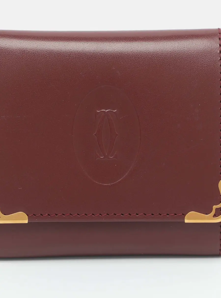 Cartier Must de Cartier Burgundy Leather Coin Purse