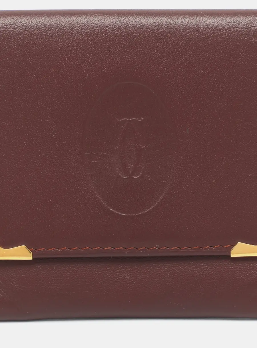 Cartier Must de Cartier Burgundy Leather Coin Purse