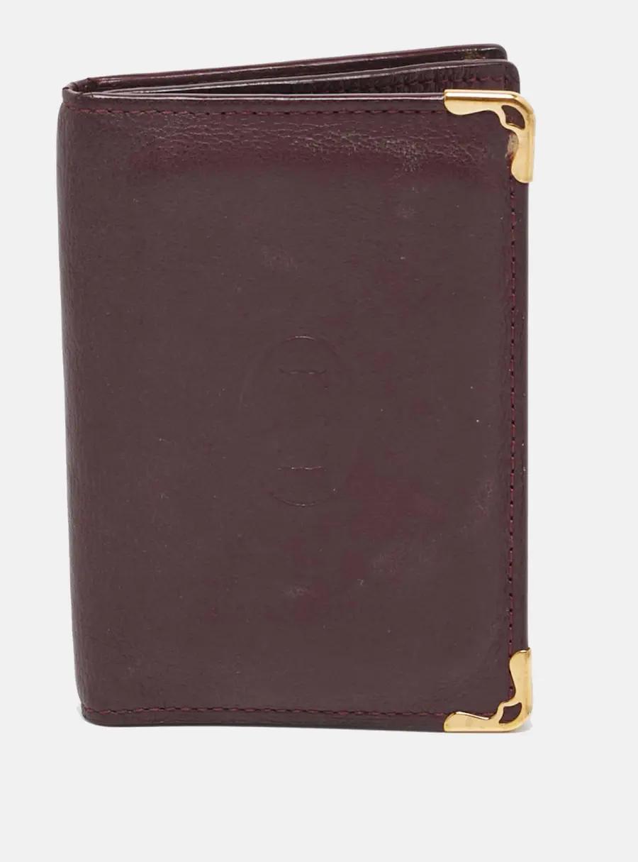 Cartier Must de Cartier Flap Burgundy Leather Card Holder