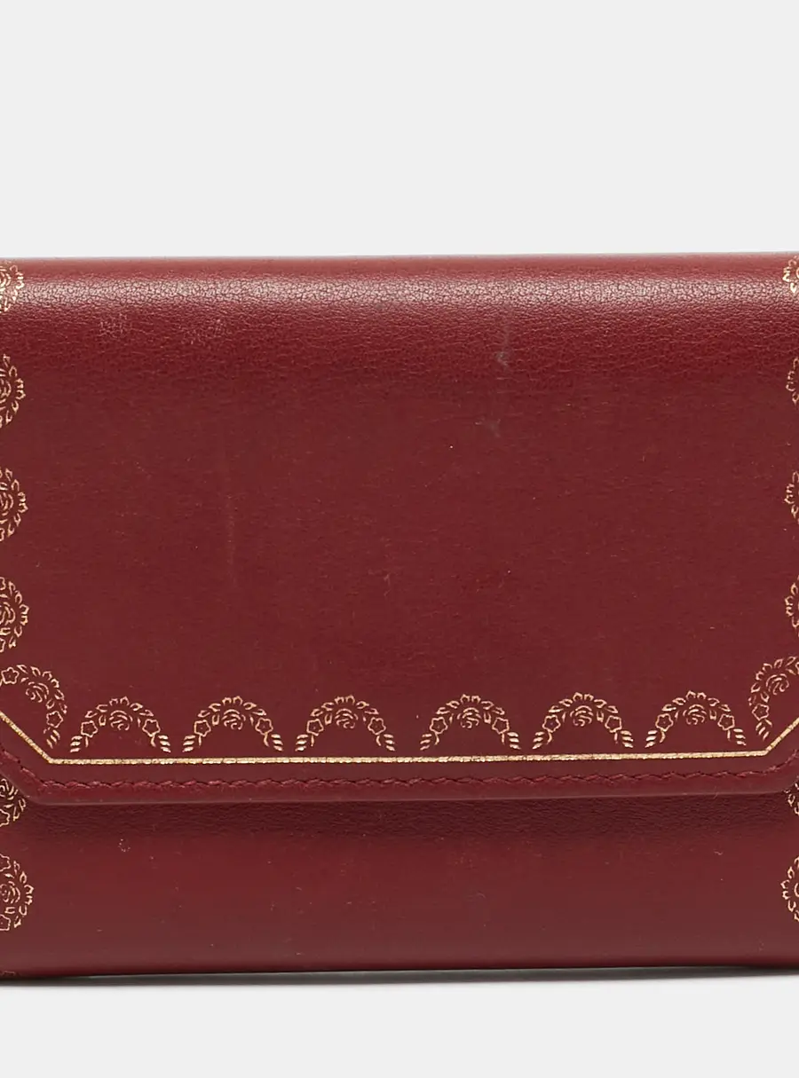 Cartier Guirlande de Cartier Mini Red Leather Compact Wallet