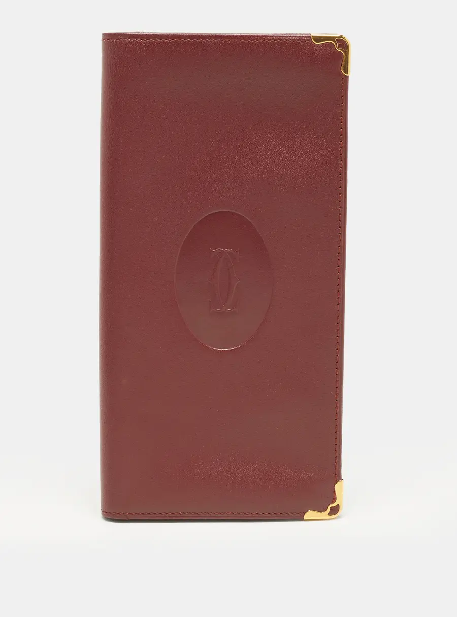 Cartier Le Must De Cartier Burgundy Leather Long Wallet