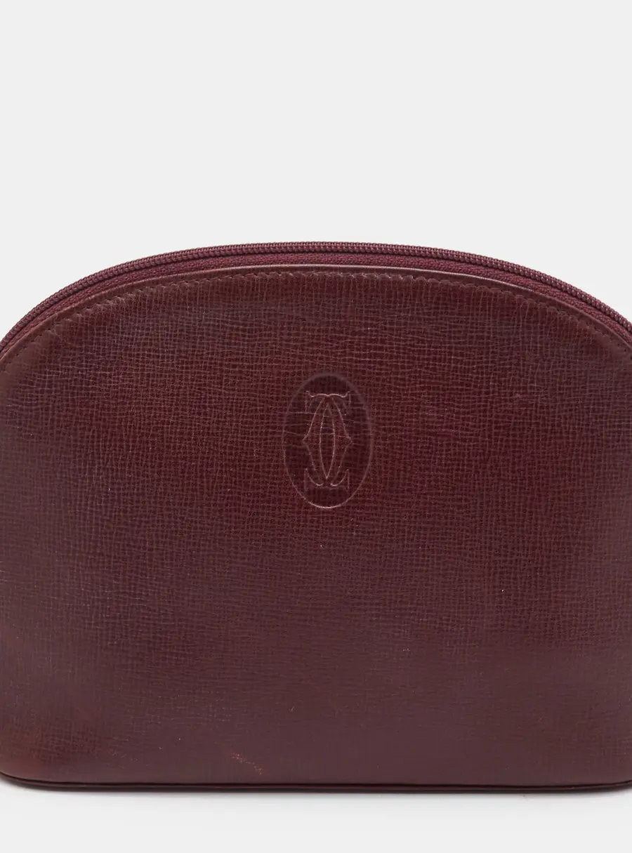 Cartier Must de Cartier Burgundy Leather Pouch Clutch