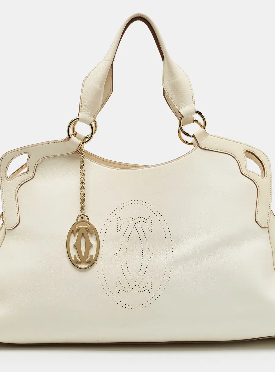 Cartier Marcello de Cartier White Leather Satchel