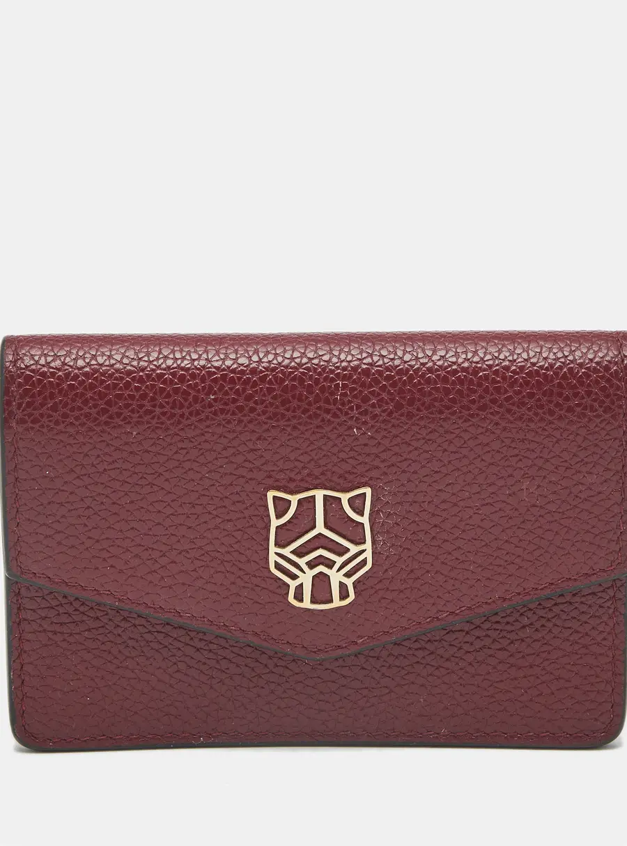 Cartier Panthere Graphique Flap Red Leather Card Case