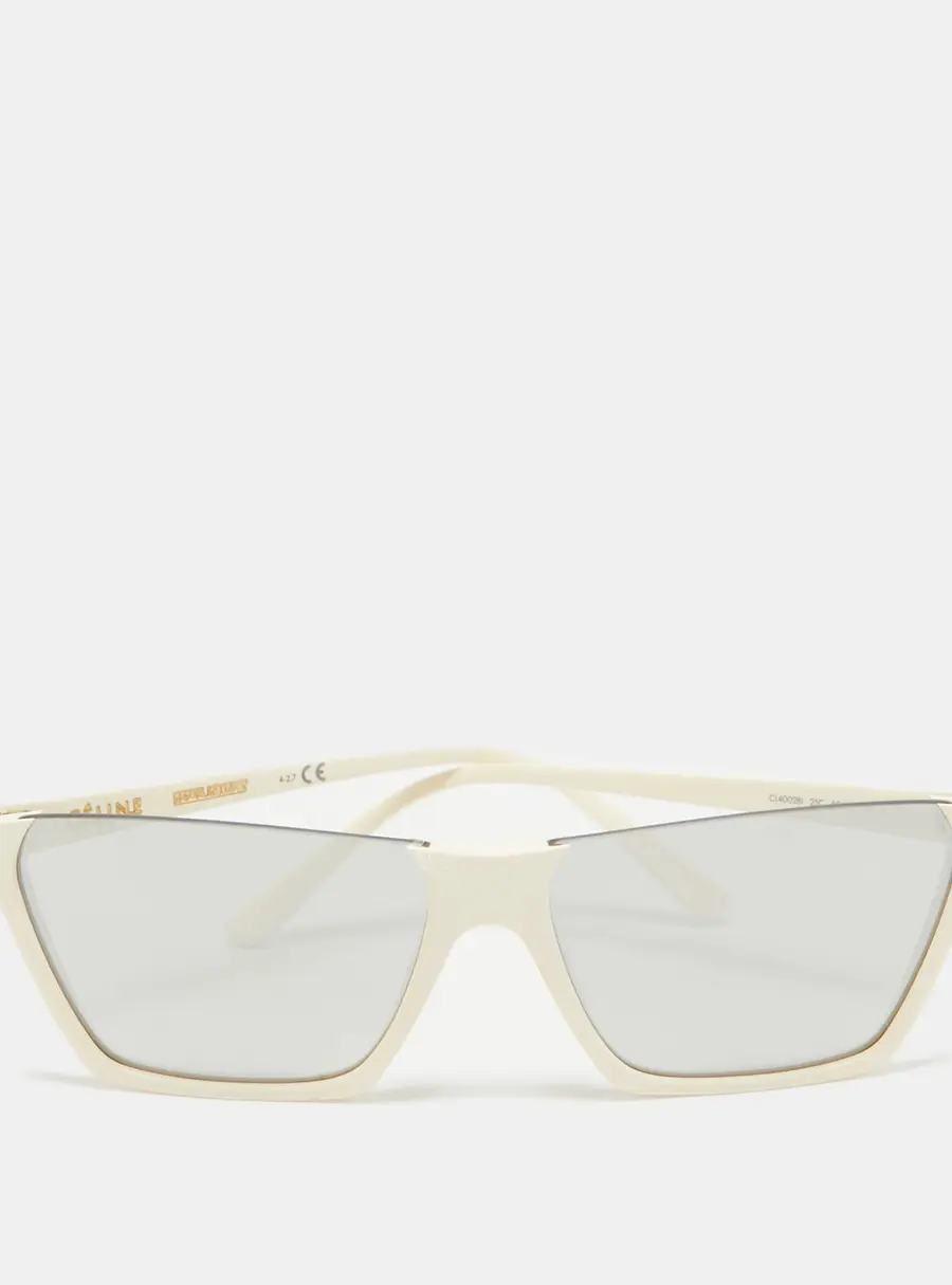 Celine Ivory/Grey Mirrored CL40028I Rectangle Sunglasses