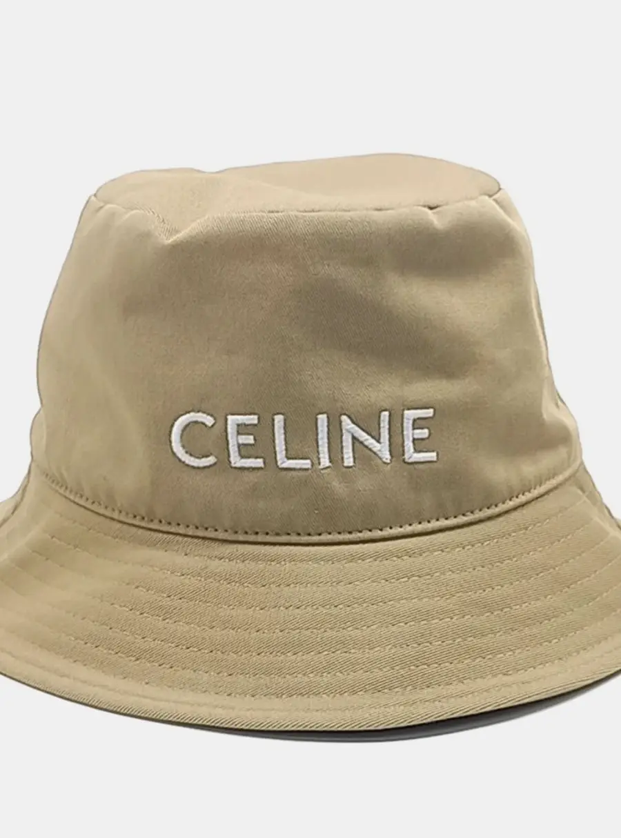 Celine Beige Cotton  Bucket Hat size M