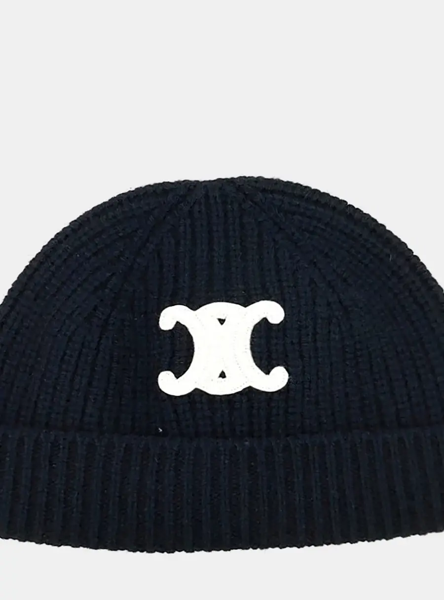 Celine Cashmere Black Beanie