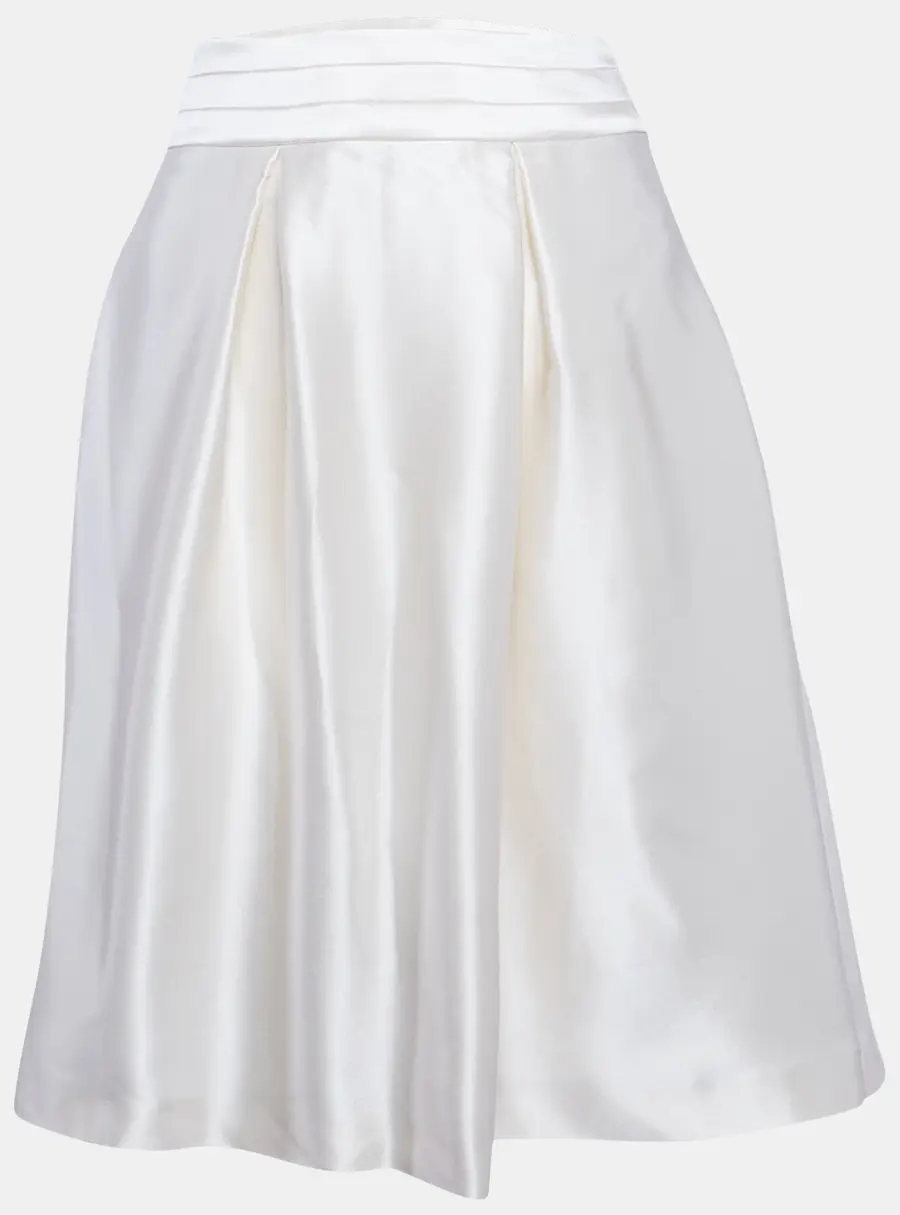 Celine Cream Silk Flared Mini Skirt L