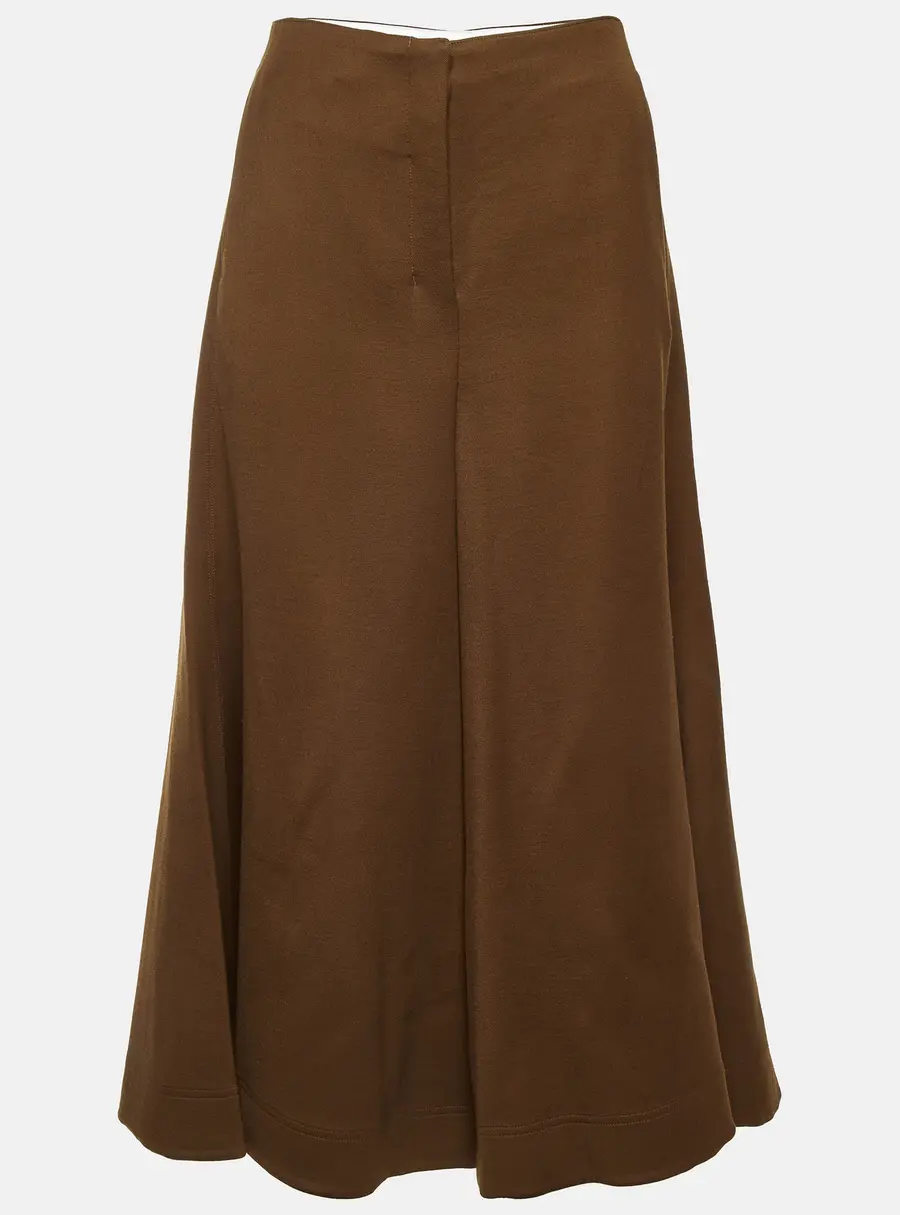 Celine Brown Wool Blend Gabardine Culottes M