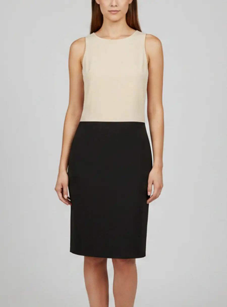 Celine Beige and Black Silk Open Back Midi Dress M