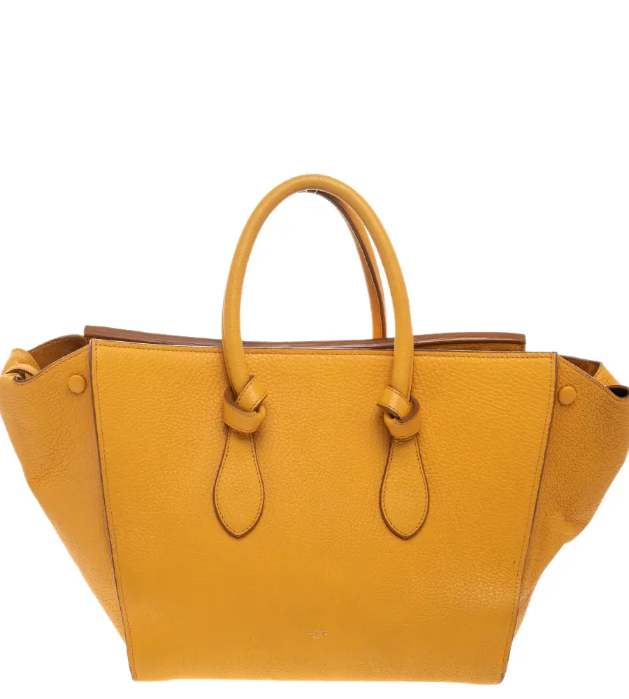 Celine Tie Yellow Leather Tote Bag