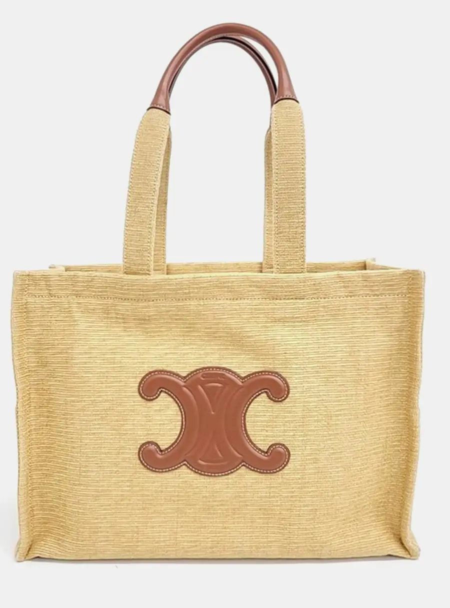 Celine Tan Canvas Large Tote Bag