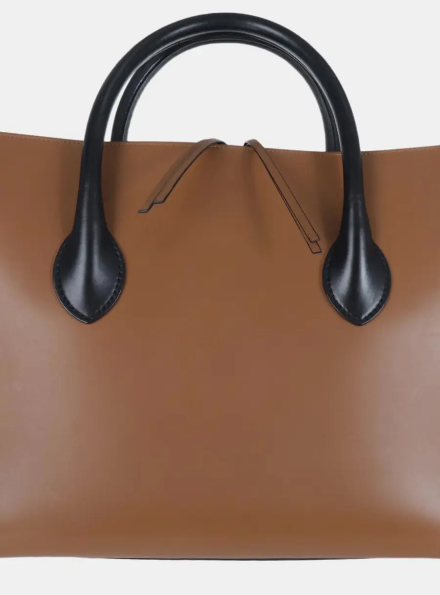 Celine Boxy Brown Calfskin Leather Tote Bag